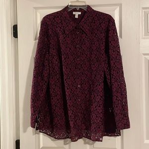 Charter Club 20W Button Down Top